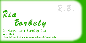 ria borbely business card